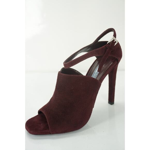 Prada Armarnato Suede Leather Ankle-Strap Slide Sandals - Picture 8 of 10